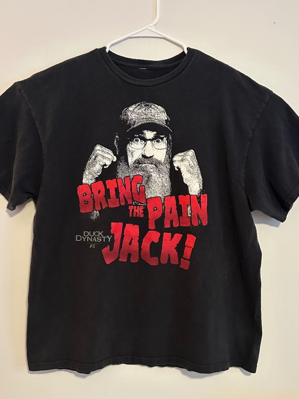Duck Dynasty Bring The Pain Jack! AE Graphic T-Shirt XL Black Y2K Short Sleeve